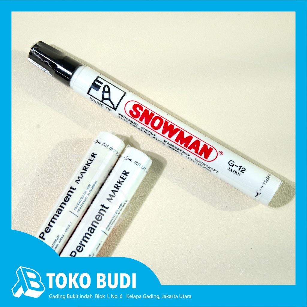 

Snowman Spidol Permanent G12 - Hitam