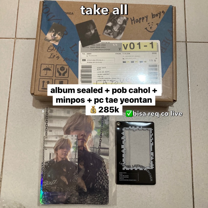 READY STOCK ALBUM V LAYOVER SEALED MURAH BIRU UNGU WEVERSE SHOP POB PC TAEHYUNG YEONTAN BTS OFFICIAL