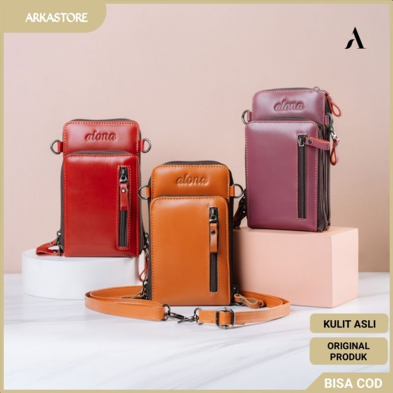 Tas Selempang Sling Bag Shoulder Bag Minibag Gaya Wanita Dewasa SIREN Bahan Kulit Sapi Asli Aestheti