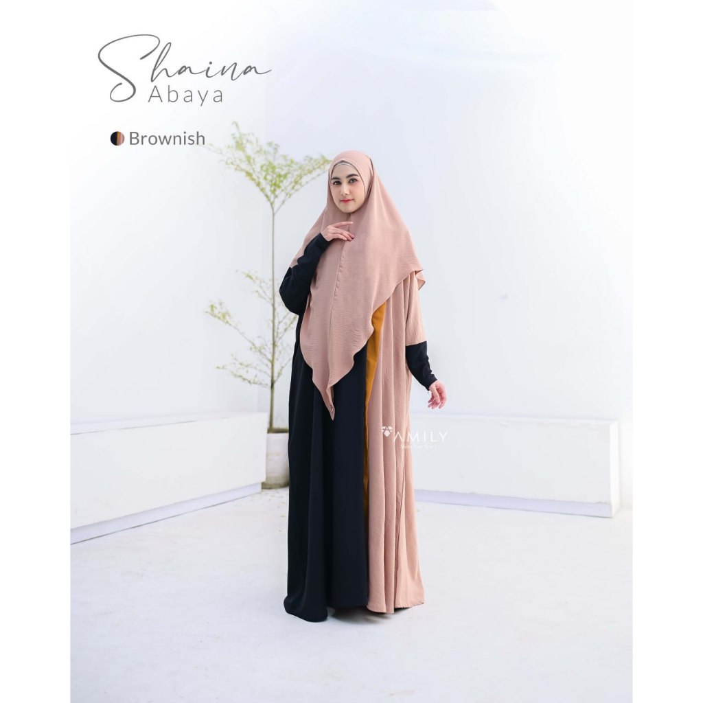 SHAINA SET AMILY GAMIS SYARI MURAH CANTIK DRESS JUMBO BUSUI BAJU BUSANA MUSLIM CRINKLE DIOR