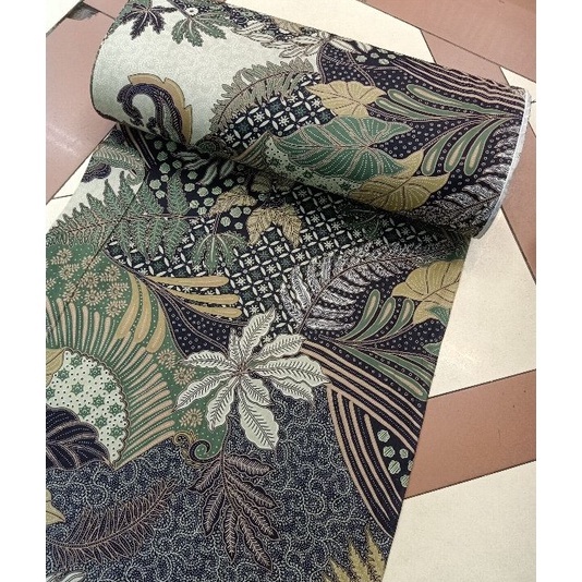 KODE BOF865 kain batik katun halus bakal bawahan kebaya warna sage gren harga per = 0,5 meter