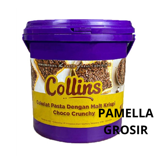 

Collins Dip Glaze Choco Crunchy 1kg Topping Cokelat Pasta Malt Krispi