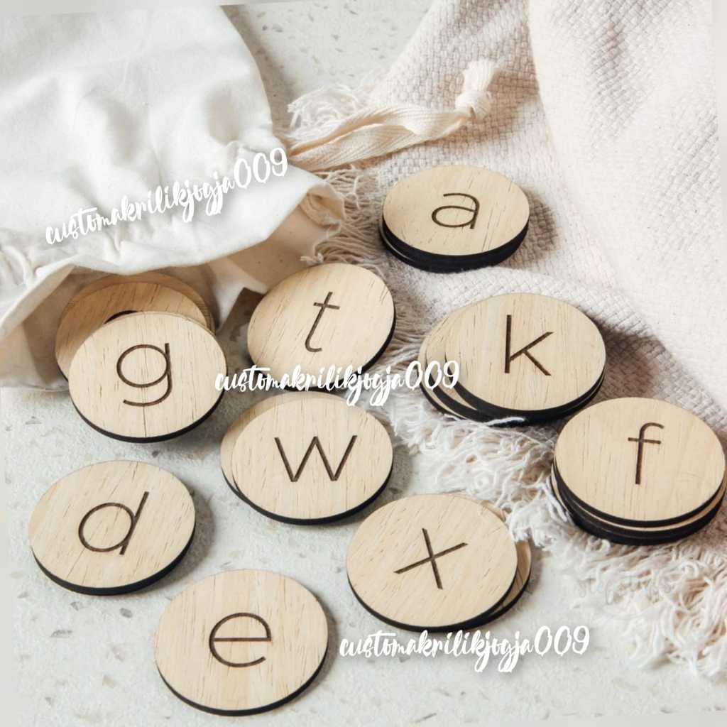 Mainan Edukasi Anak Wood Toys Number Edukatif Montessori/Huruf abjad plywood