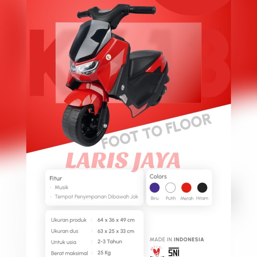 [ BONUS BUKU ] motoran aki anak nmax pmb k613c motor mainan anak pakai aki di cas new