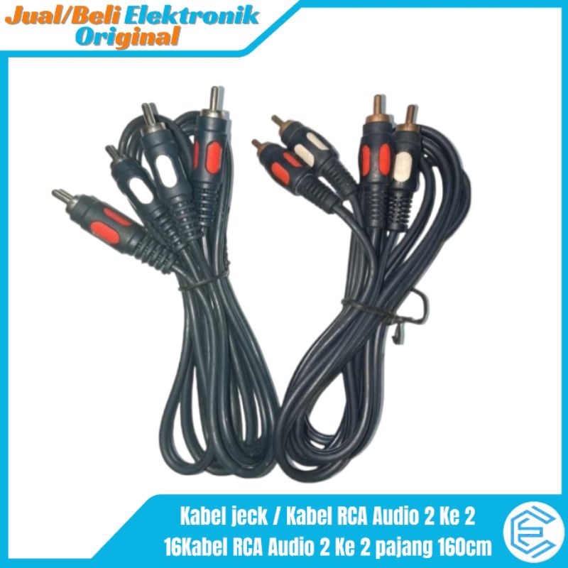 Kabel RCA Audio 2 Ke 2 16Kabel RCA Audio 2 Ke 2 160cm Untuk Menyambung Speaker Ke TV/DVD Player Orig