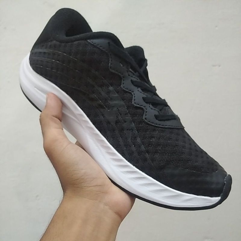 SEPATU FUTSAL SNEAKERS SPECS RUNNING 100% ORIGINAL RUSHFREE 2 JET BLACK.