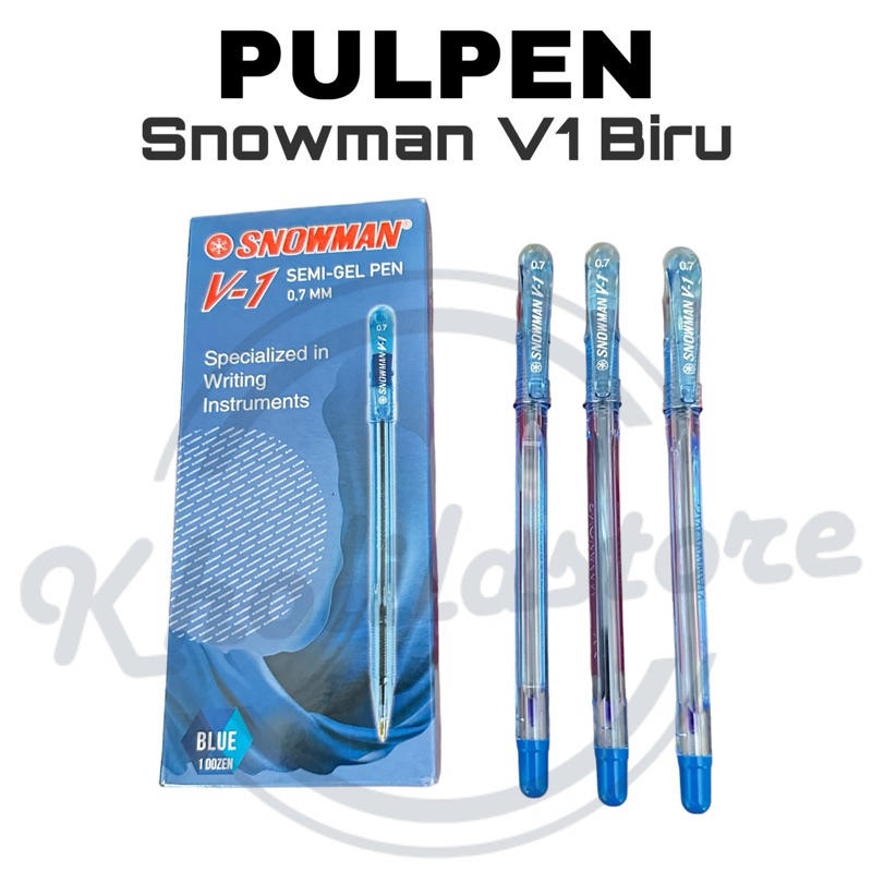 

Pulpen Snowman V1 Biru isi 12 pcs