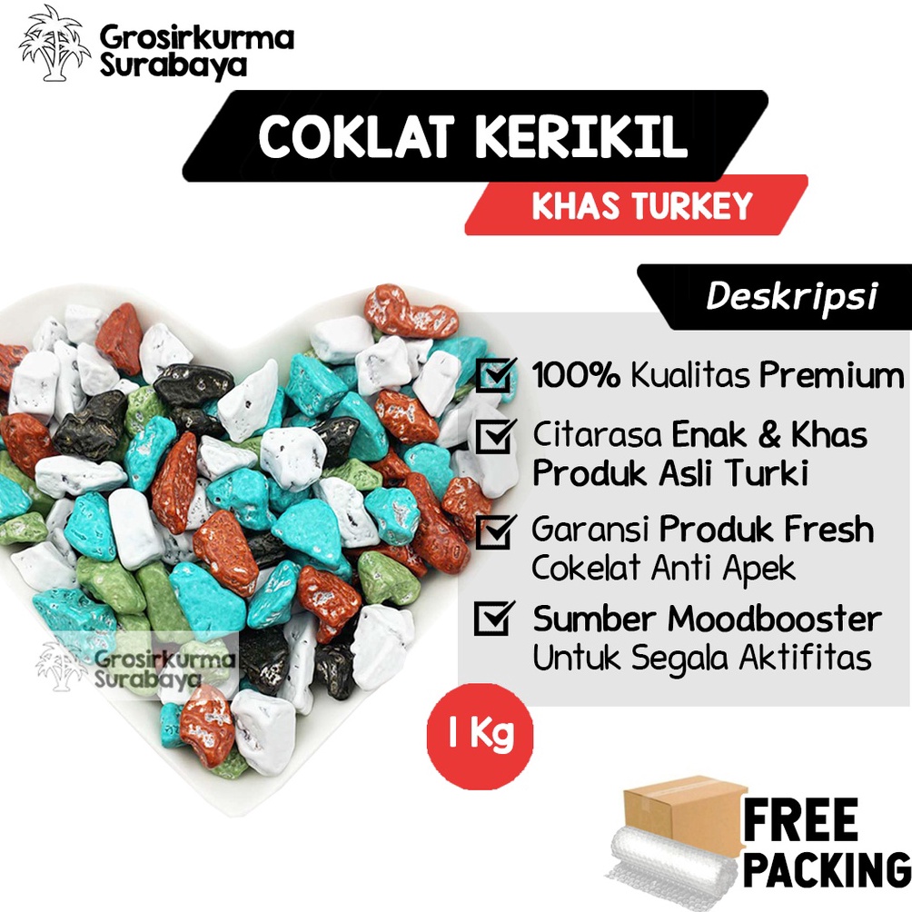 

[♤T87➤] Cokelat Kerikil Arab Premium 1kg Stone Chocolate Khas Turkey Untuk Moodbooster Lumer Dimulut Dimakan Harga Spesial
