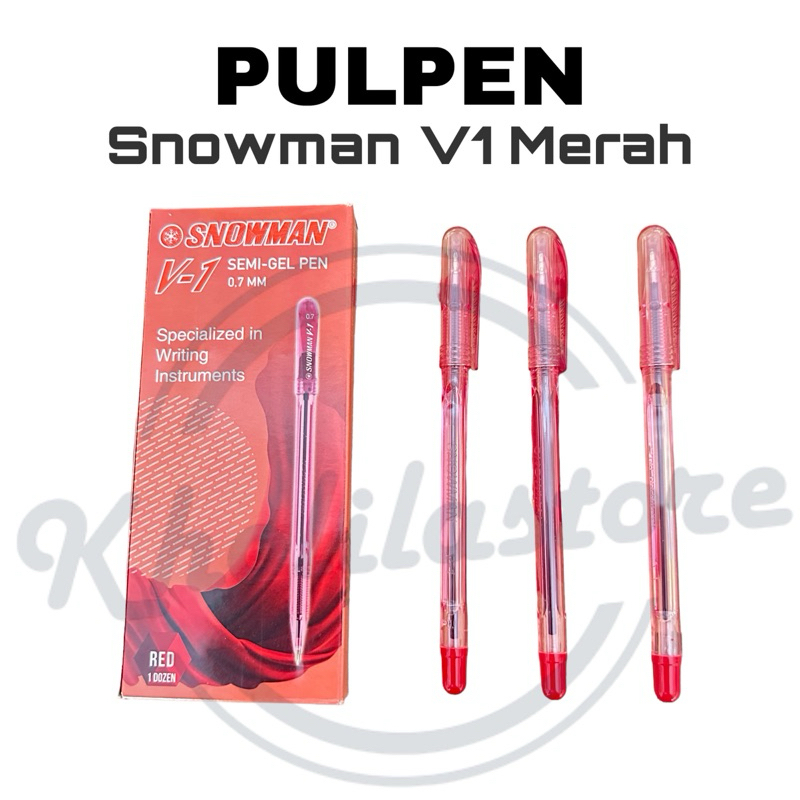 

Pulpen Snowman V1 Merah isi 12 pcs