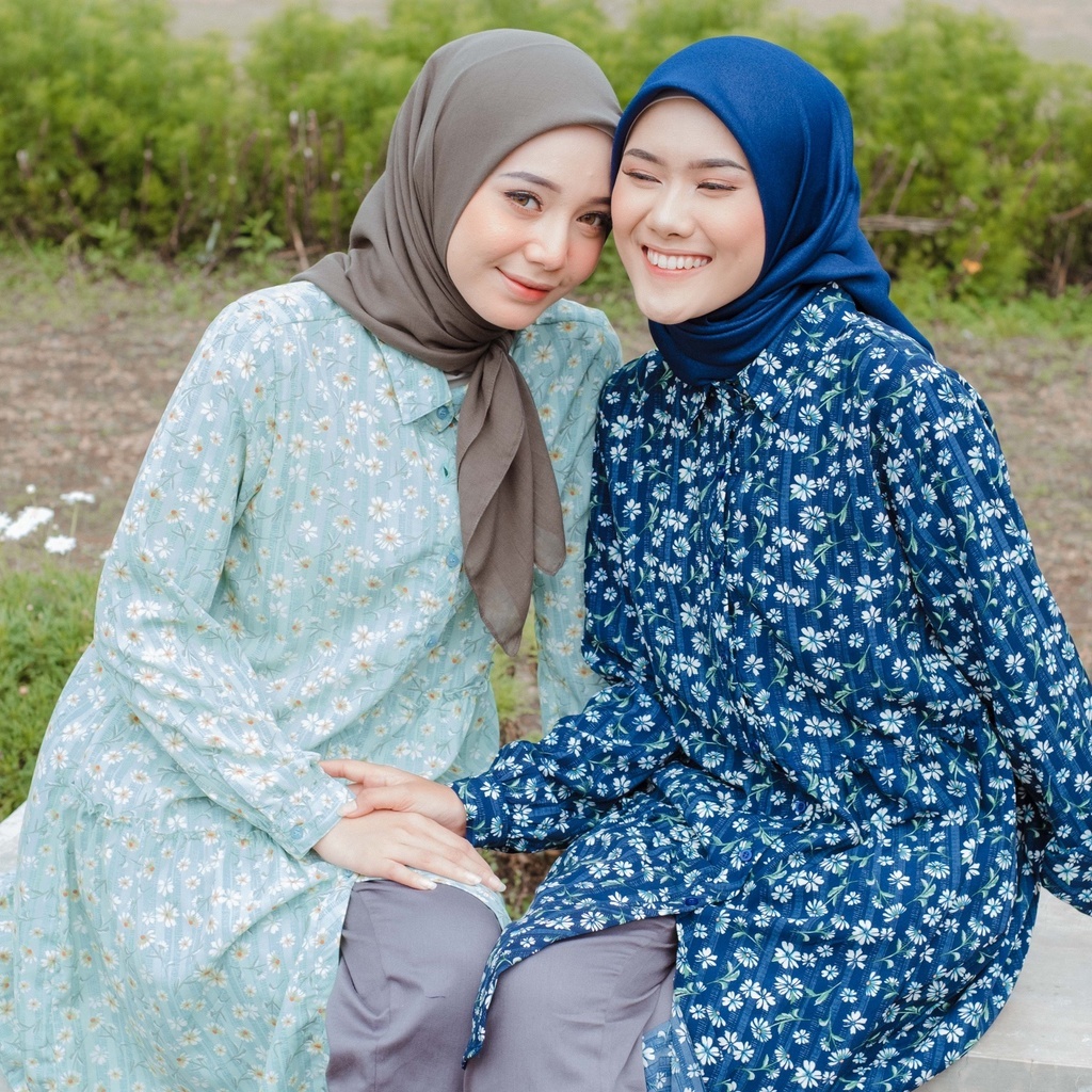 Liyana Atasan Tunik Wanita Terbaru Baju Atasan Long Tunic Woll Peach by Azhania