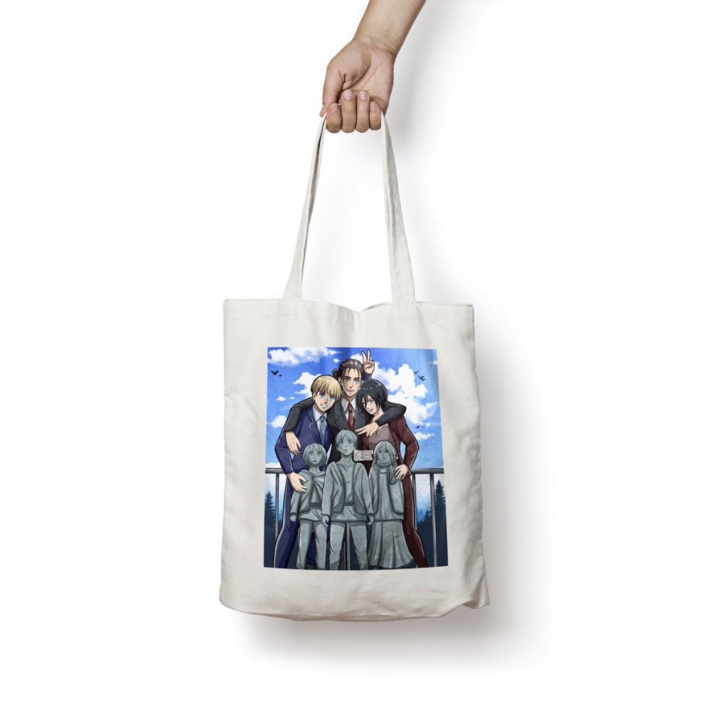 TOTEBAG CANVAS ATTACK ON TITAN/ Totebag Anime attack on titan/Totebag Anime canvas costum souvenir t