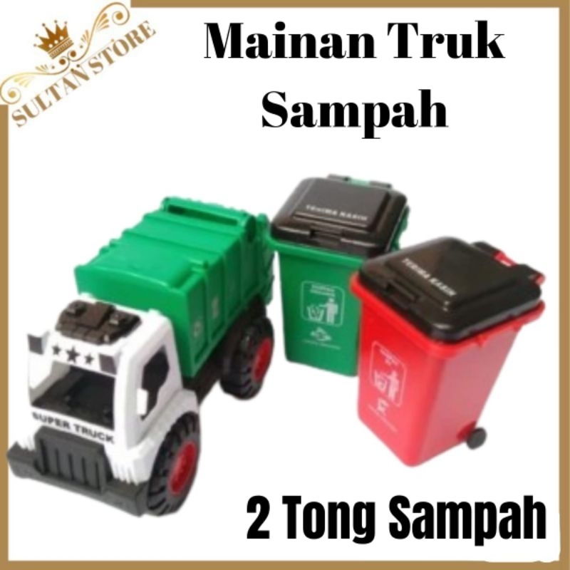 Mainan Truk Box Sampah Besar 2pc tong sampah AK99