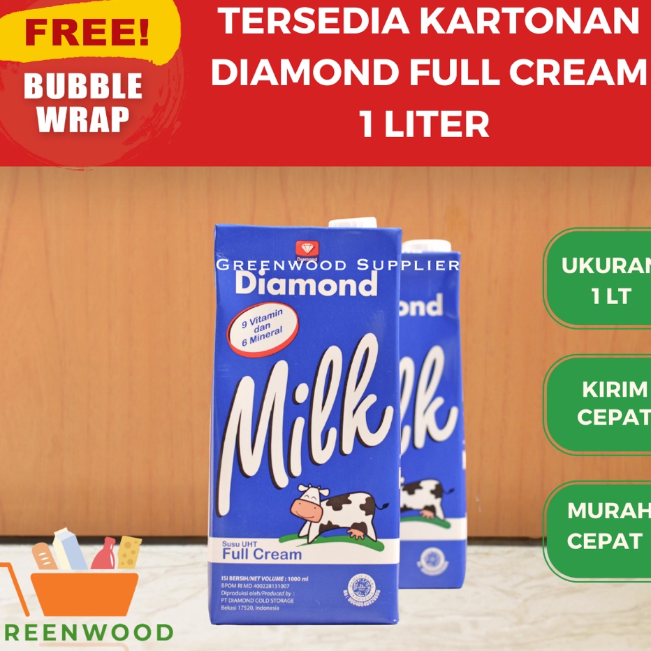 

[KODE KZ6BH] Susu UHT Diamond Full Cream (1 Liter)