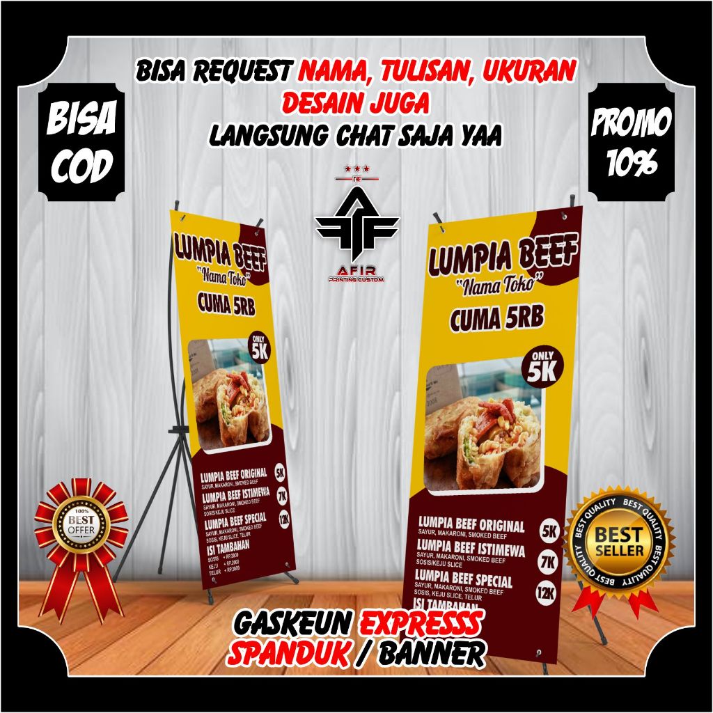 Spanduk Berdiri Lumpia Beef Banner Jualan Lumpia Beef Baru Spanduk Backdrop Makanan Lumpia Beef Desi