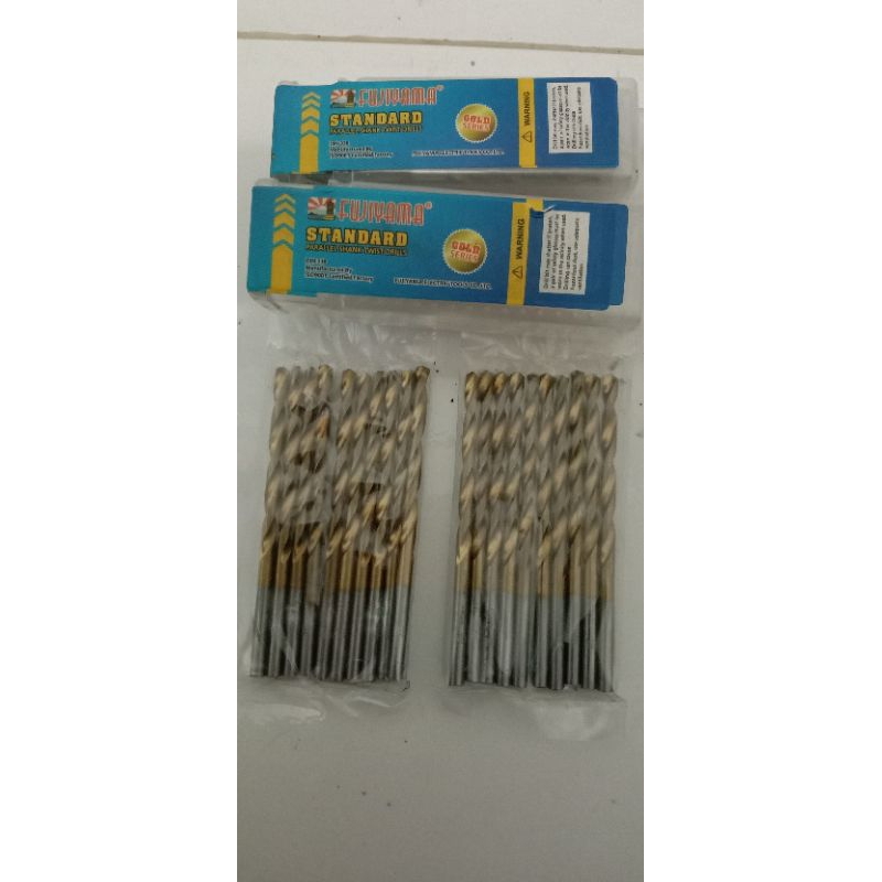 mata  bor besi tithanium gold 3,5mm/mata bor besi kuning 3,5mm fujiyama