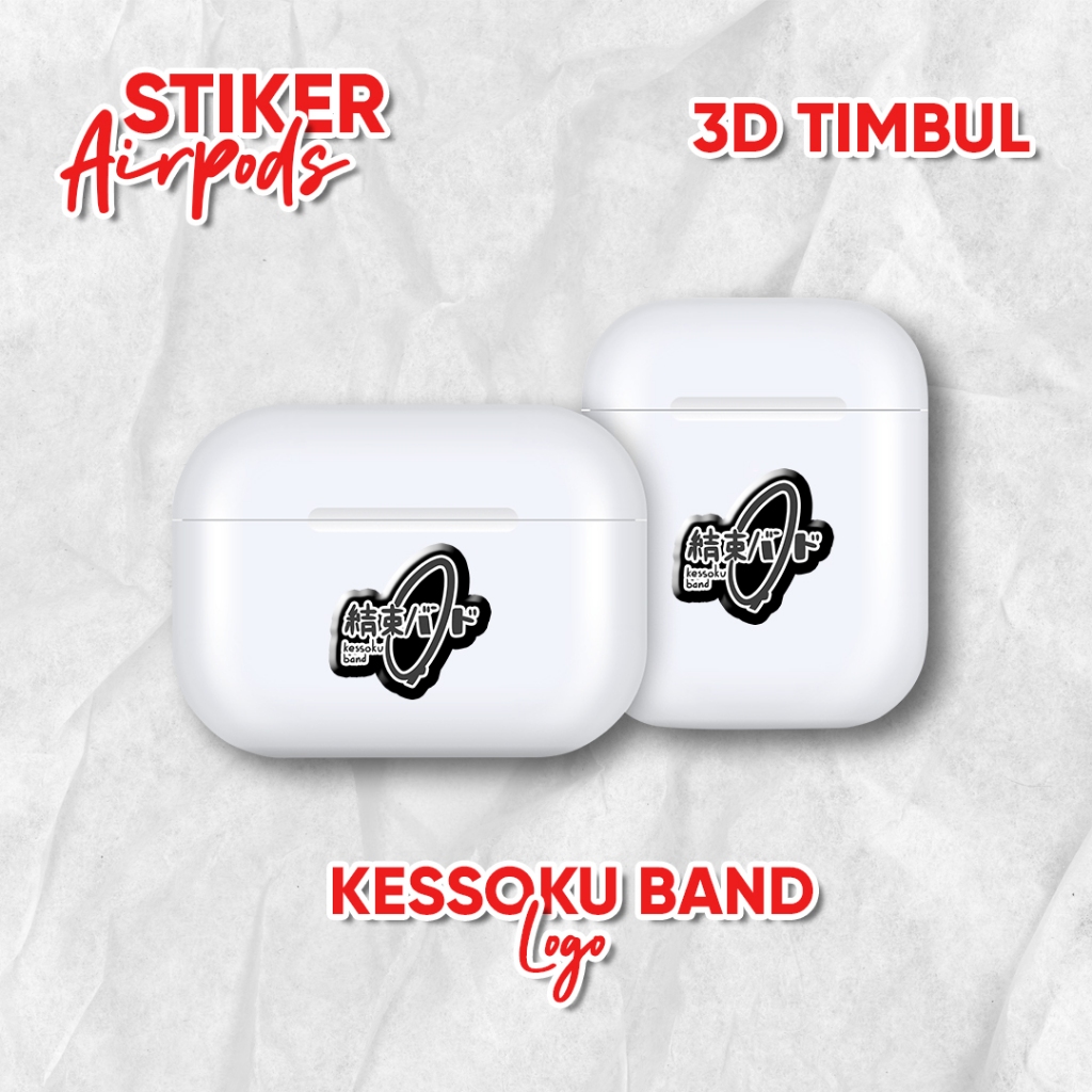 

Stiker Airpods Emblem 3D Timbul Kessoku Band / Stiker Anime Resin