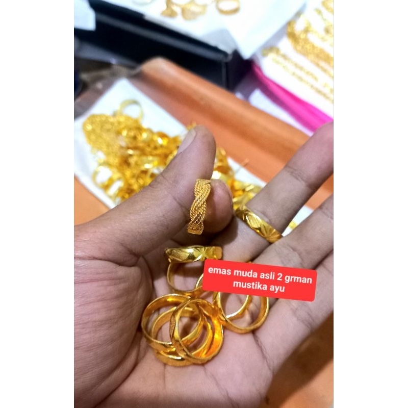emas muda 2 grm/emas muda asli  model kepang/emas asli
