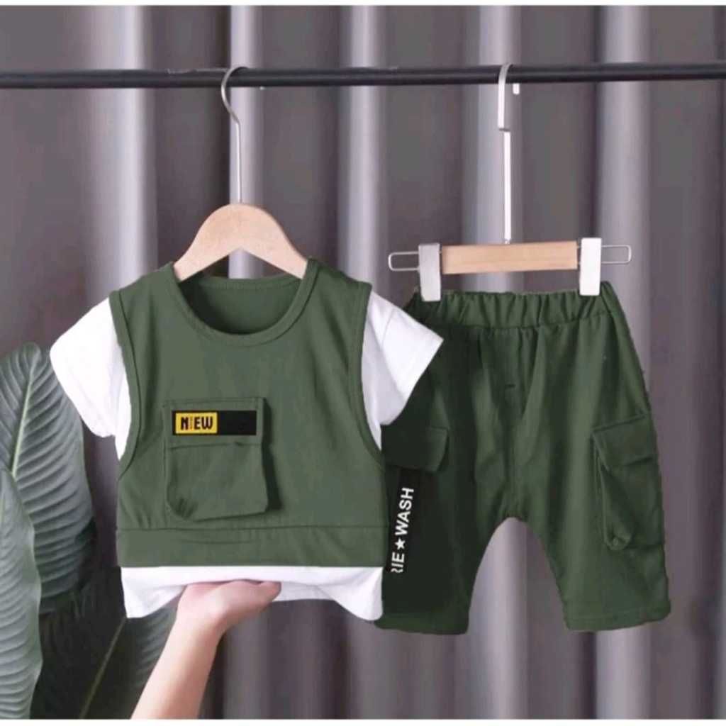 Setelan baju anak laki laki set rompi anak pakaian anak laki laki terbaru pakaian modis anak setelan