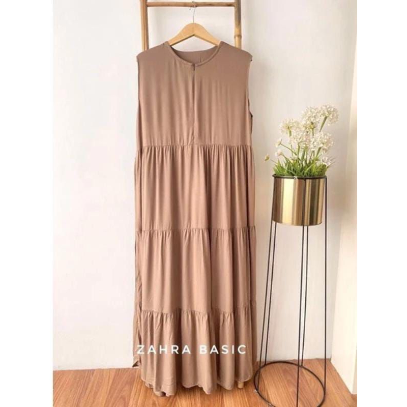 INNER DRESS TANPA LENGAN/dress rempel susun/inner dress menyusui/inner dress remaja