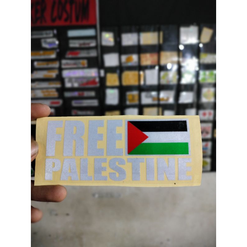 stiker bendera free palestine sticker motor mobil