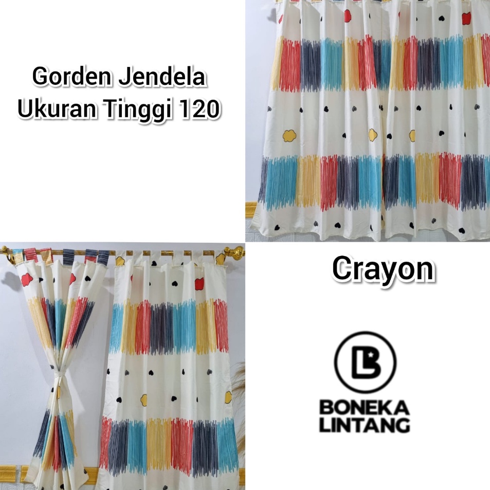 Kode TIJ452 GORDEN JENDELA PENDEK UKURAN 120 x 100 HORDENG KAMAR RUANG TAMU PALING MURAH UKURAN 120*