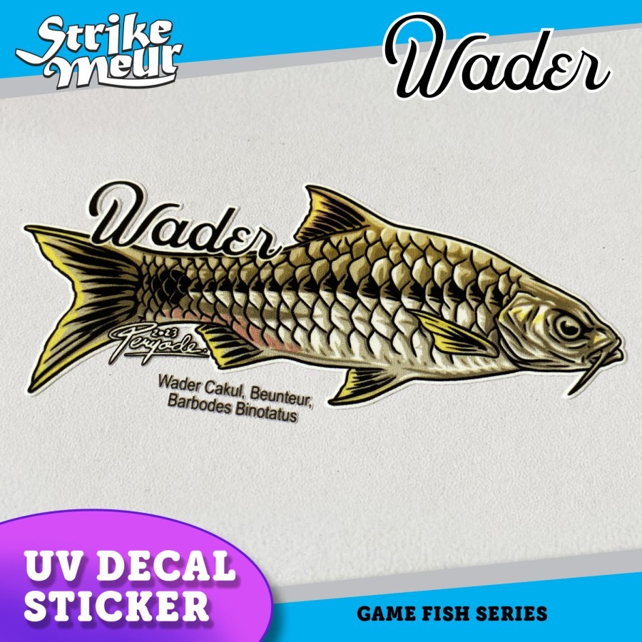 

STICKER IKAN WADER / BEUNTEUR UV DECAL / 8X4 CM