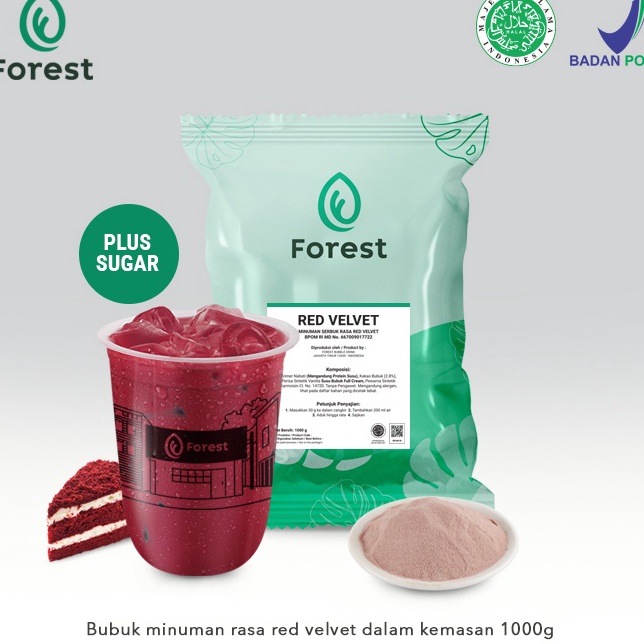 

Best Product Bubuk Minuman RED VELVET Powder 1000g PLUS GULA - Forest Bubble Drink