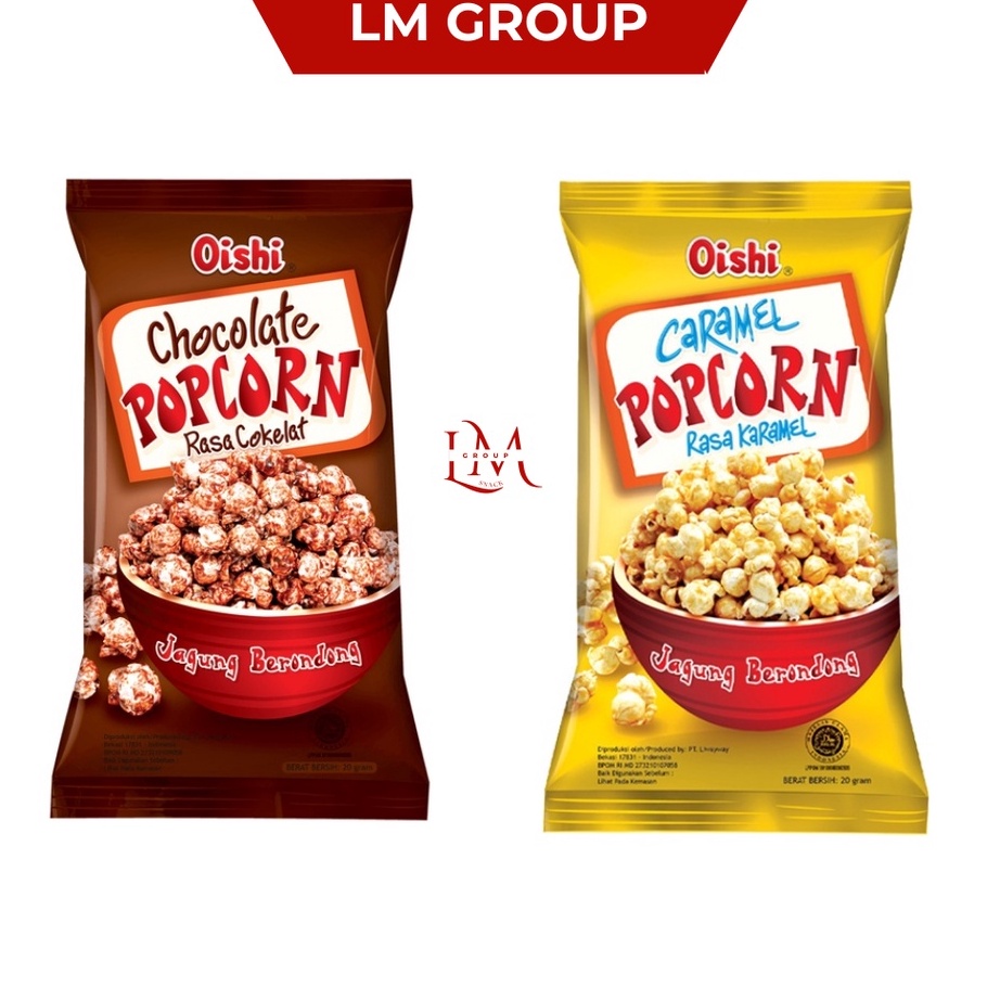 

Big Sale Popcorn Caramel/Cokelat/Keju Oishi 1 Renceng Isi 10 pcs @20gr