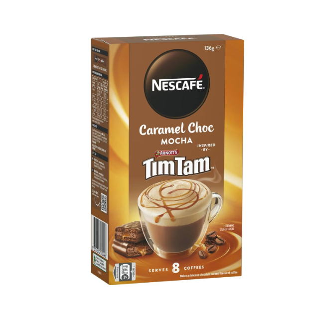 

Nescafe Caramel Choc Mocha Tim Tam Coffee Sachets 8 Pack Australia