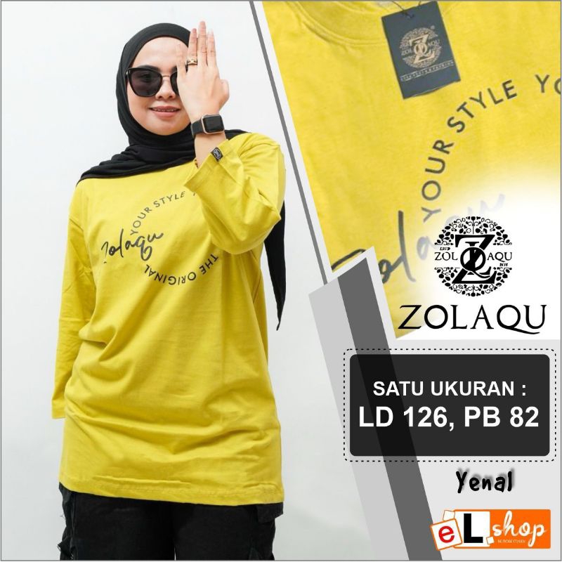 KAOS ZOLAQU ORI TERBARU 2023 ATASAN SEMI TUNIK OVERSIZE JUMBO ORIGINAL 100% PAKAIAN WANITA OUTFIT CL