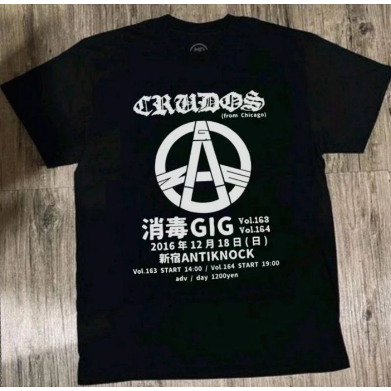 T shirt kaos band music Punk Rock Original Official Rock Metal Crudos Los Crudos CRUDOS Tour
