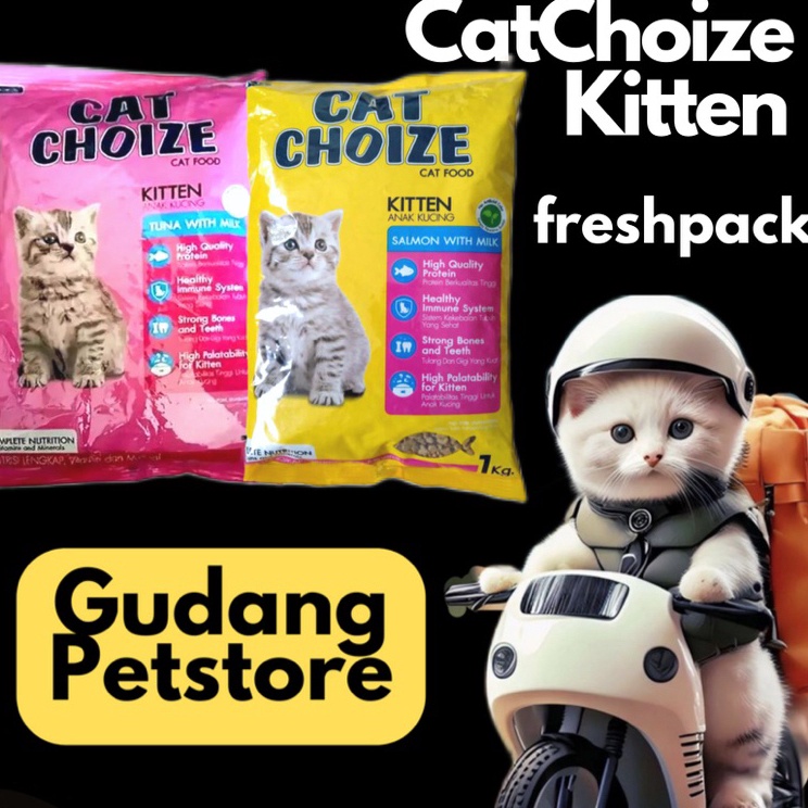 Semangat Abis CAT CHOIZE KITTEN 1 KG / CATCHOIZE KITTEN makanan kucing usia 2-12 bulan