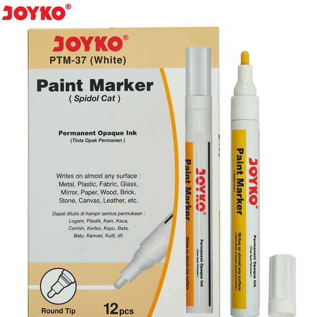 

Best Produk Paint Marker Spidol Cat Permanen Joyko PTM-37 Round Tip ↓➺✹