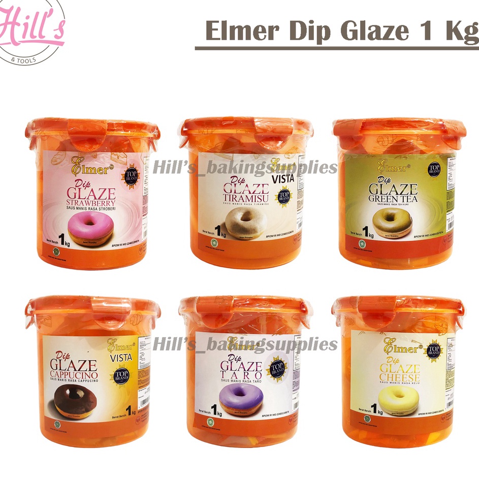 

Stock Banyak TERLENGKAP !!! ELMER DIP GLAZE 1 KG ALL VARIAN / RASA LENGKAP TOPPING DONUT SELAI DONAT TIRAMISU STROBERI COKLAT CAPPUCINO GREEN TEA CHEESE WHITE SUSU TARO 1KG