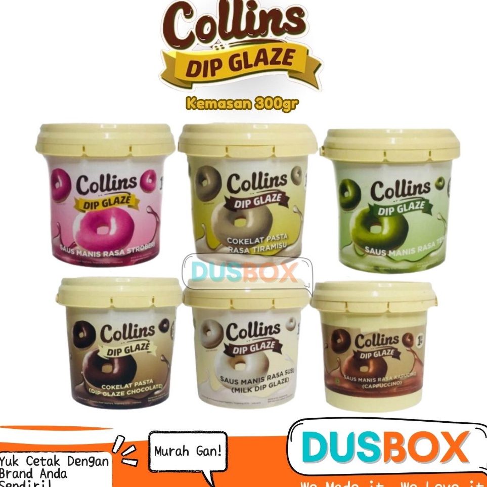 

Harga Termurah Collins Dip Glaze 300gr / Toping Donat Collins / Selai Donat / Collins Selai Donat