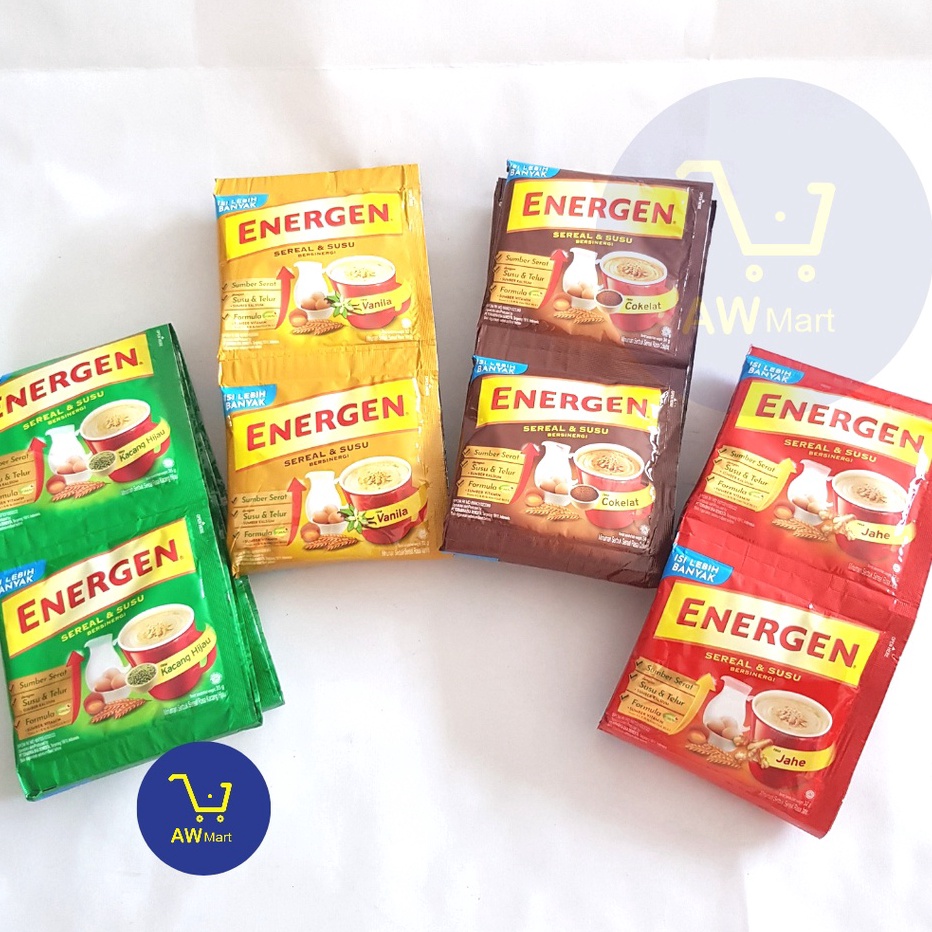 

Murah Banget ENERGEN SEREAL RENCENG SACHET (10 SACHET X 32 GRAM) 320 GRAM - COKLAT, VANILA, JAHE, KACANG HIJAU