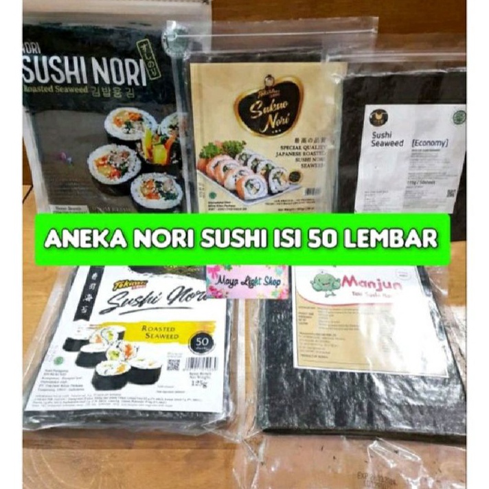 

Diskon Nori Sushi isi 50 lembar tokinori manjun sakao rumput laut kering dry seaweed halal dan berkualitas sushi nori