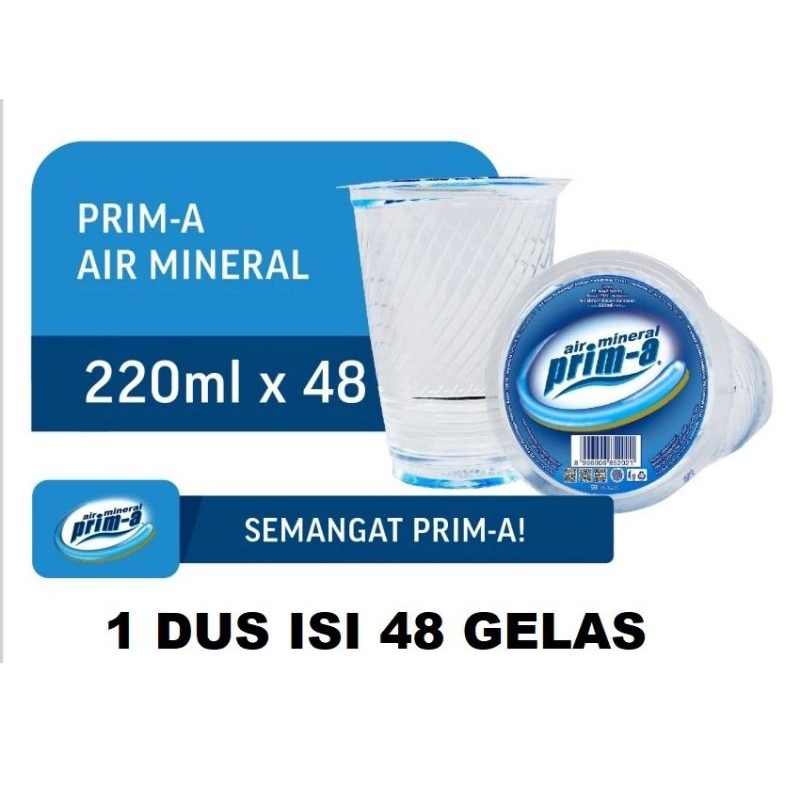 

Air Mineral Prima 220ml / Prima Gelas 220ml x 48 Cup ( KARTON )