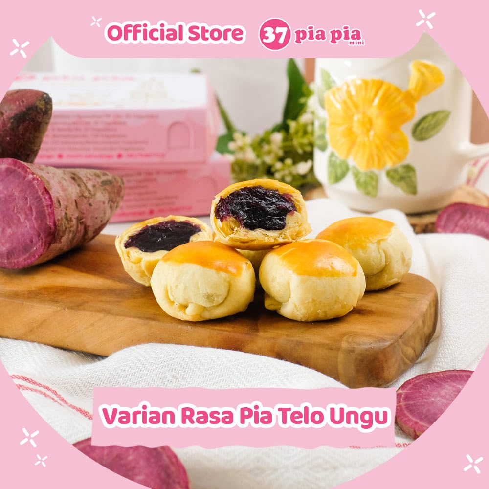 

Piapia37 Bakpia Jogja Pia Rasa Telo Ungu Isi 9 & 18 Pcs