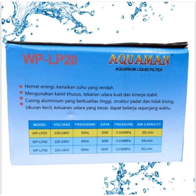 AQUAMAN WP LP 20 Airpump Aerator Udara Pompa udara oksigen kolam