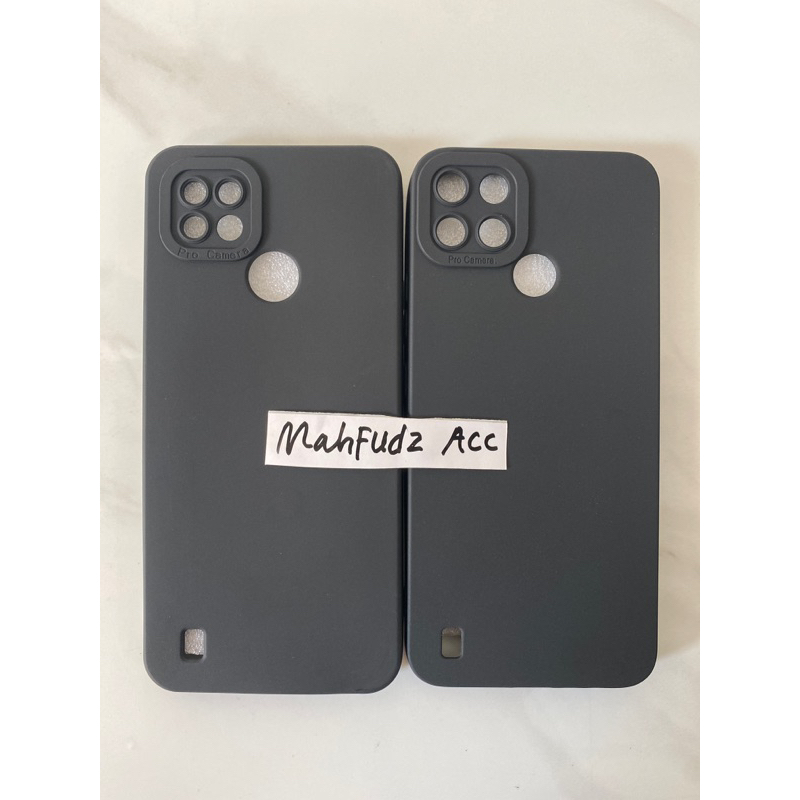 SOFTCASE FULL BLACK REALME C21/C21Y/C25Y CASE MACARON PRO CAMERA HITAM POLOS