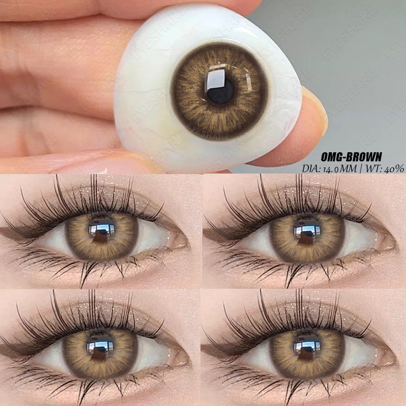 Eyeshare Softlens Minus(-1.00 ~ -8.00) Omg Brown 14.0mm Softlens Mata Softlens Warna Lensa Kontak So