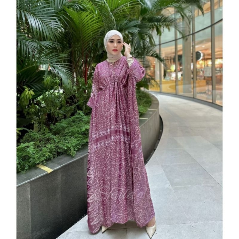 KAFTAN SILK SUTRA DRESS CANTIK/KAFTAN PLUM SILK SUTRA PREMIUM