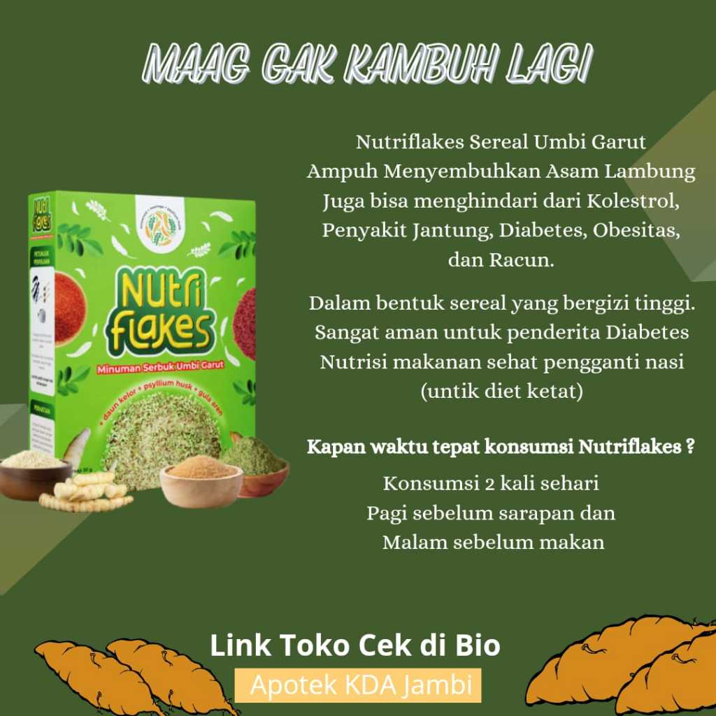 

NUTRIFLAKES MINUMAN SERBUK UMBI GARUT | KESEHATAN LAMBUNG | NUTRI FLAKES