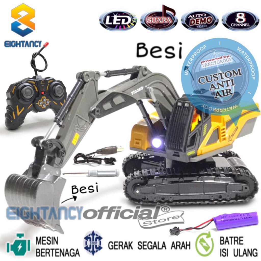 8T RC Truck Custom Anti Air Yigong 258 CZ125 Excavator Remote Control Alloy 8CH Auto Demo 680° LED S