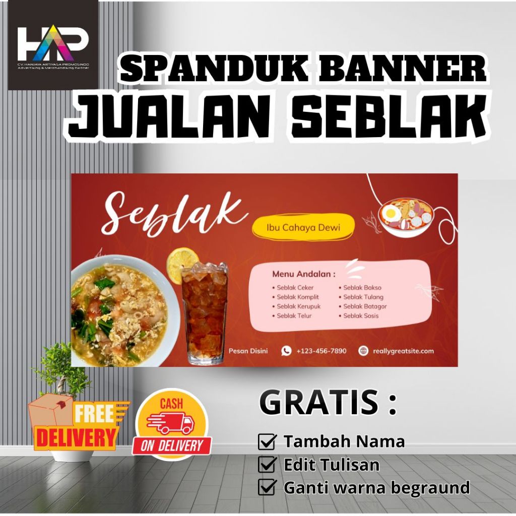 SPANDUK BANNER JUALAN SEBLAK | BANNER JUALAN JAJANAN KEKINIAN