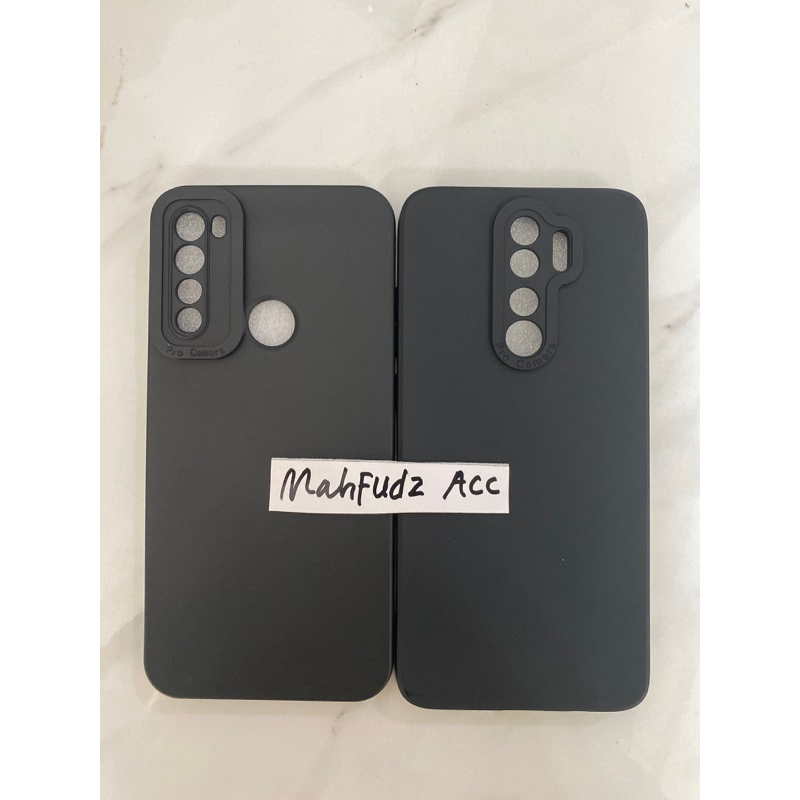 SOFTCASE FULL BLACK REDMI NOTE 8/REDMI NOTE 8 PRO CASE MACARON PRO CAMERA HITAM POLOS