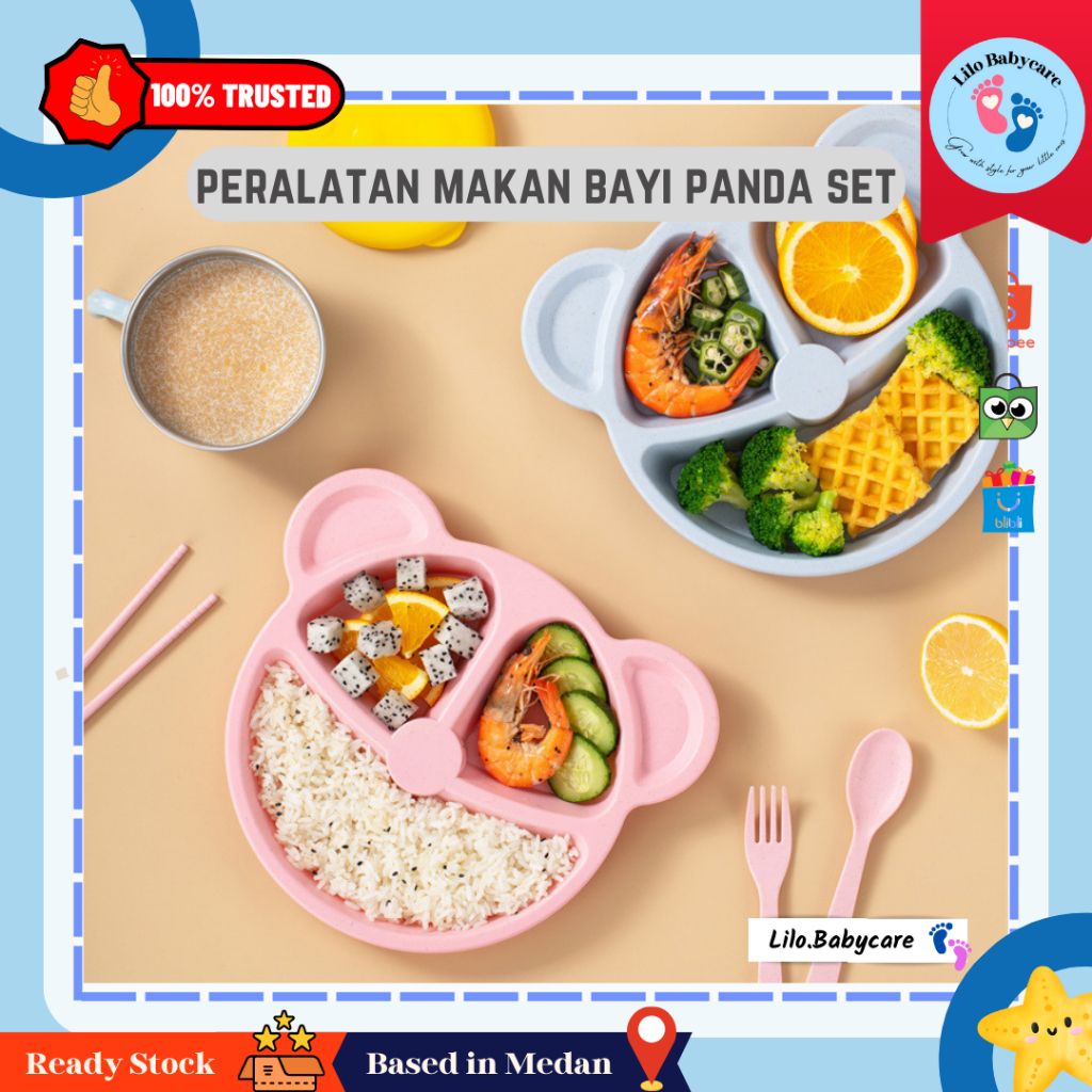 LILOBABYCARE - Tempat Makan Bayi 1 SET Peralatan Makan Anak