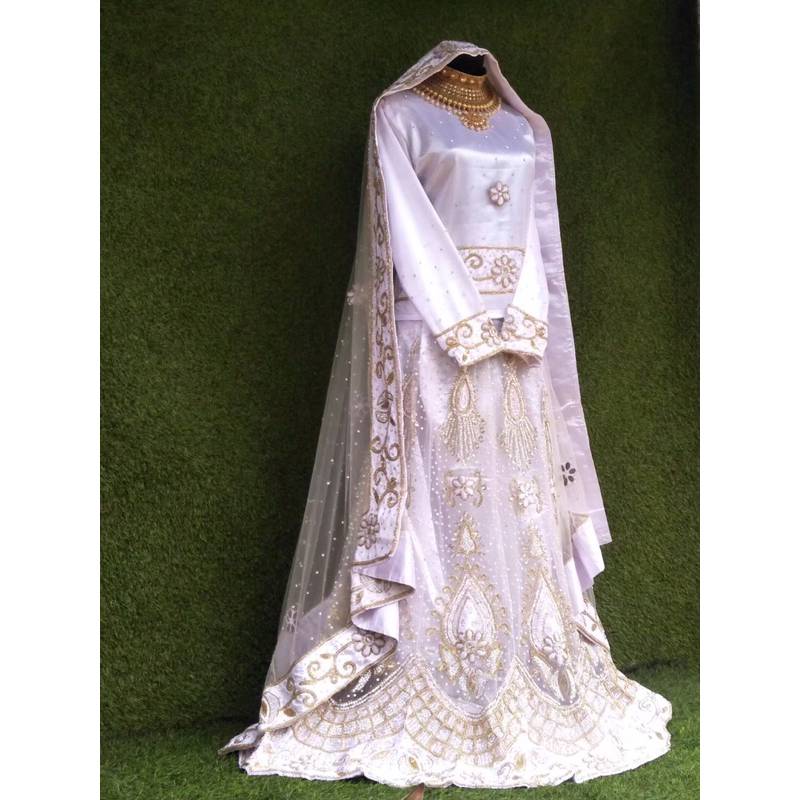 SET LENGHA PUTIH STONE SWAROSKY |ORIgINaL india|Baju pengantin india |Baju india|RZBollywoodstyle