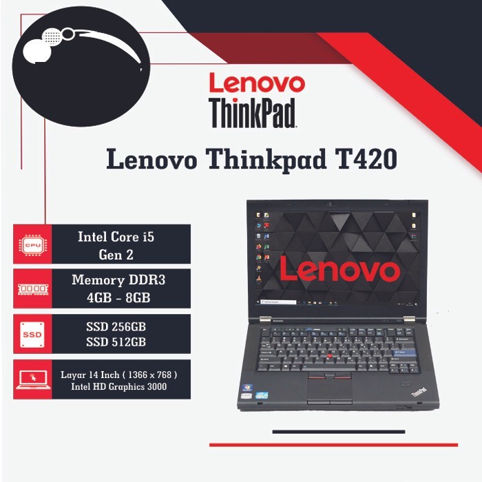 Laptop Lenovo Thinkpad T420 Intel Core i5 Gen 2 Ram 4Gb Ssd Sata 320gb-256gb